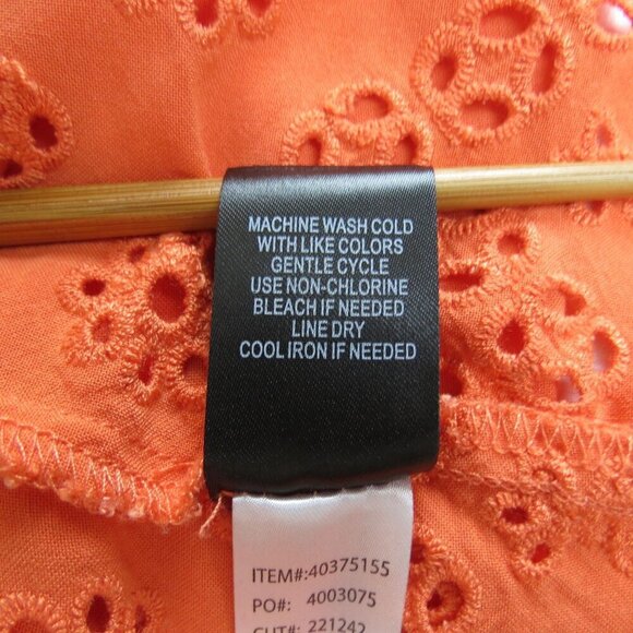 TORRID Women's Orange Eyelet Ruffle Tie Front Tank Top Size 5/5x - Picture 10 of 10